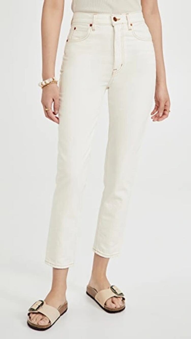 SLVRLAKE Beatnik Ankle Jeans in Ivory